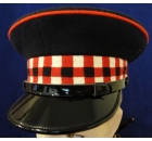 Red, White and Black Diced Bank Peaked Cap